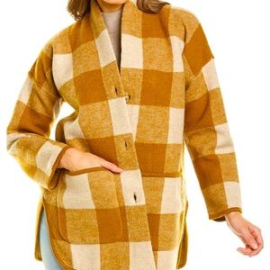 MADEWELL Buffalo Check Wool Sweater Coat